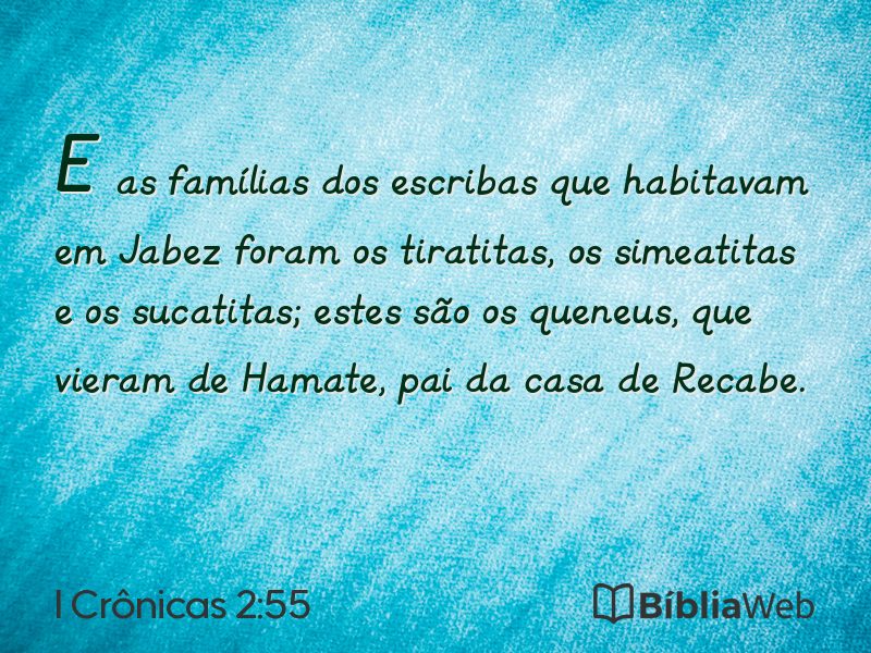 I Crônicas 2:55 em imagem para compartilhar