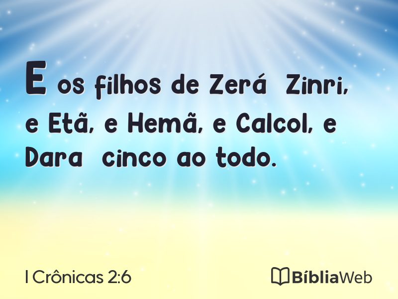 I Crônicas 2:6 em imagem para compartilhar