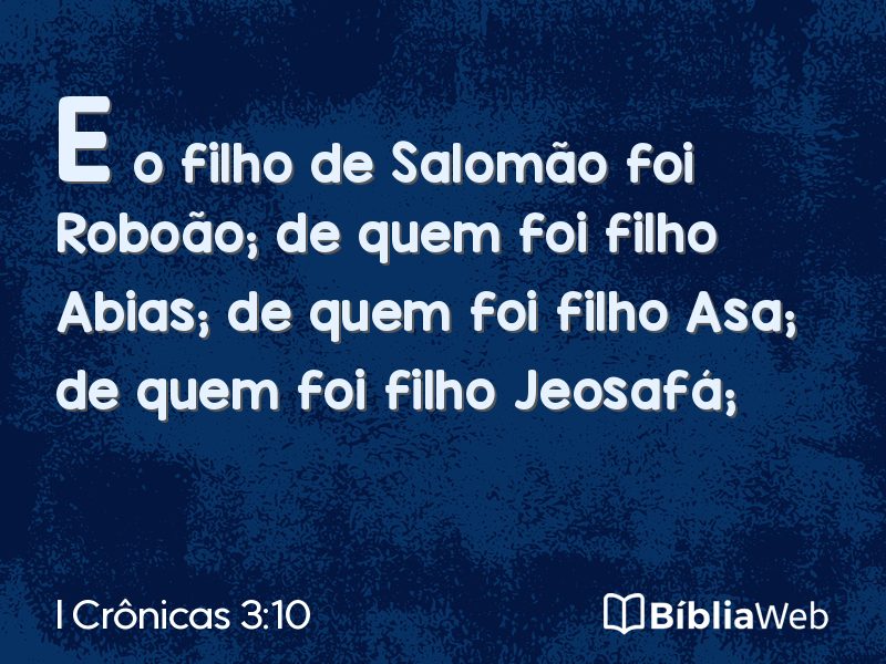 I Crônicas 3:10 em imagem para compartilhar