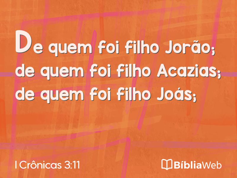 I Crônicas 3:11 em imagem para compartilhar