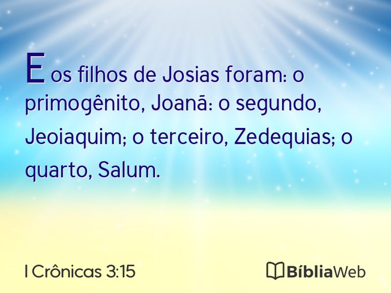 I Crônicas 3:15 em imagem para compartilhar