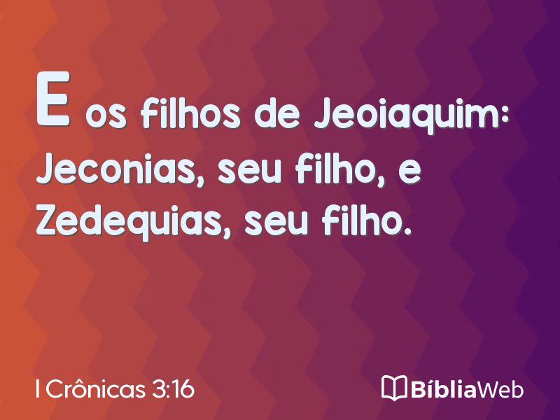 I Crônicas 3:16 em imagem para compartilhar