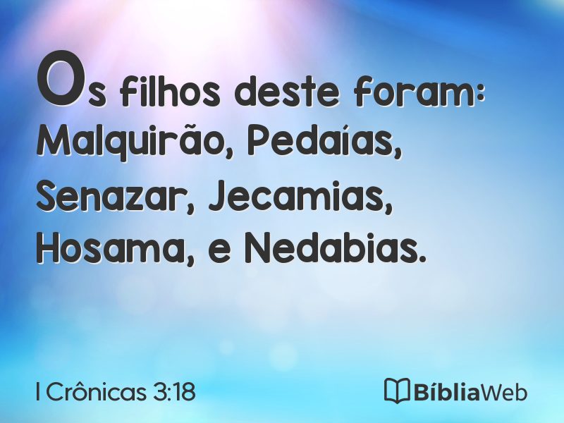 I Crônicas 3:18 em imagem para compartilhar