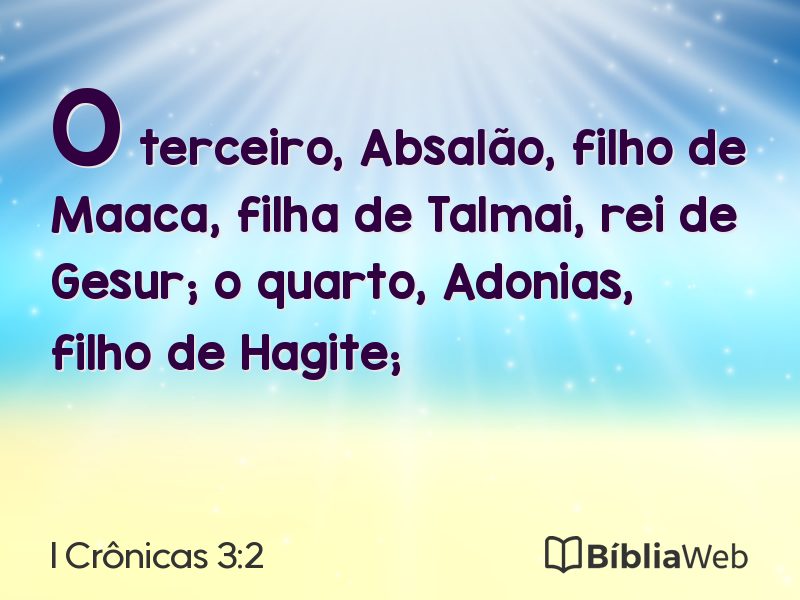 I Crônicas 3:2 em imagem para compartilhar