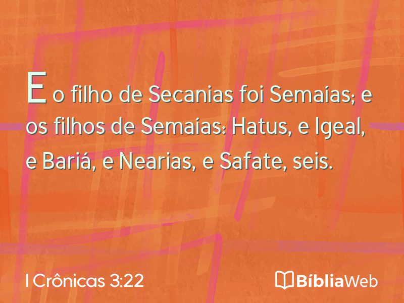 I Crônicas 3:22 em imagem para compartilhar