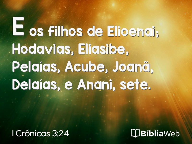 I Crônicas 3:24 em imagem para compartilhar
