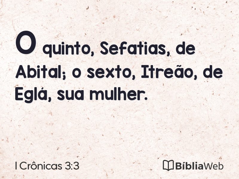I Crônicas 3:3 em imagem para compartilhar