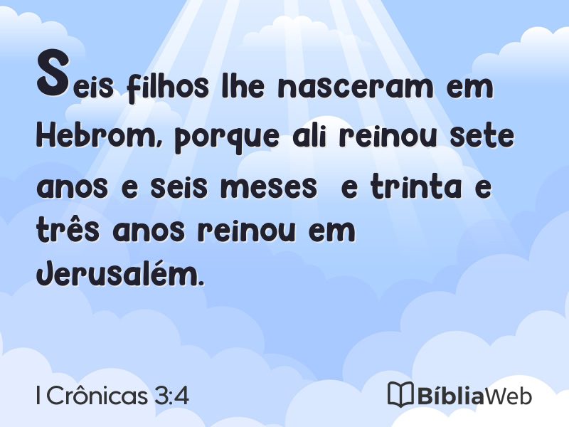 I Crônicas 3:4 em imagem para compartilhar