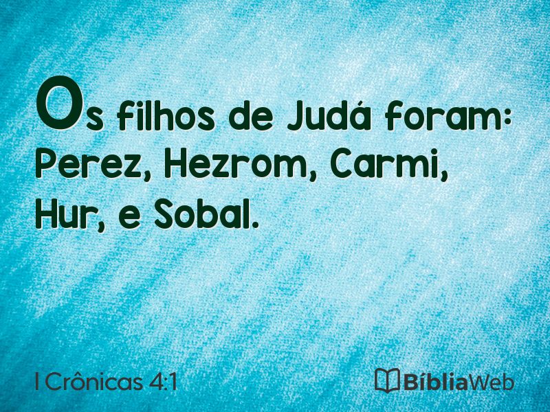 I Crônicas 4:1 em imagem para compartilhar