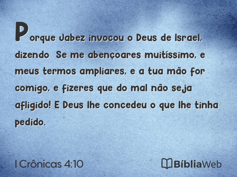 I Crônicas 4:10 em imagem para compartilhar