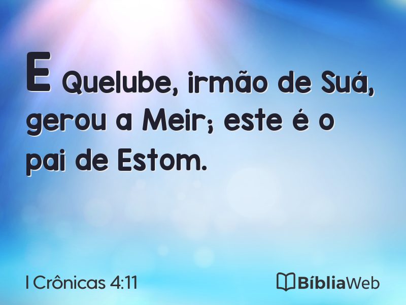 I Crônicas 4:11 em imagem para compartilhar