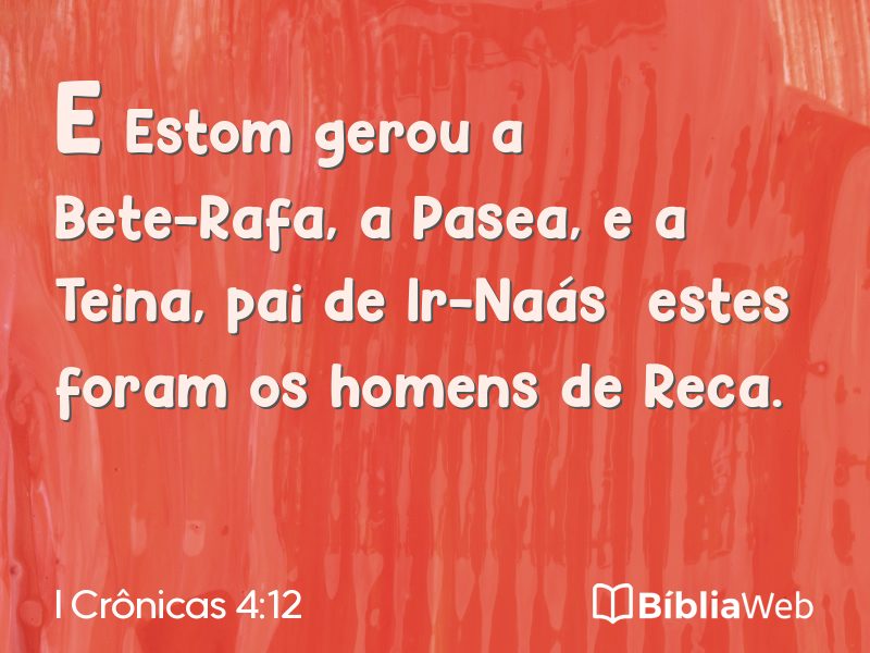 I Crônicas 4:12 em imagem para compartilhar