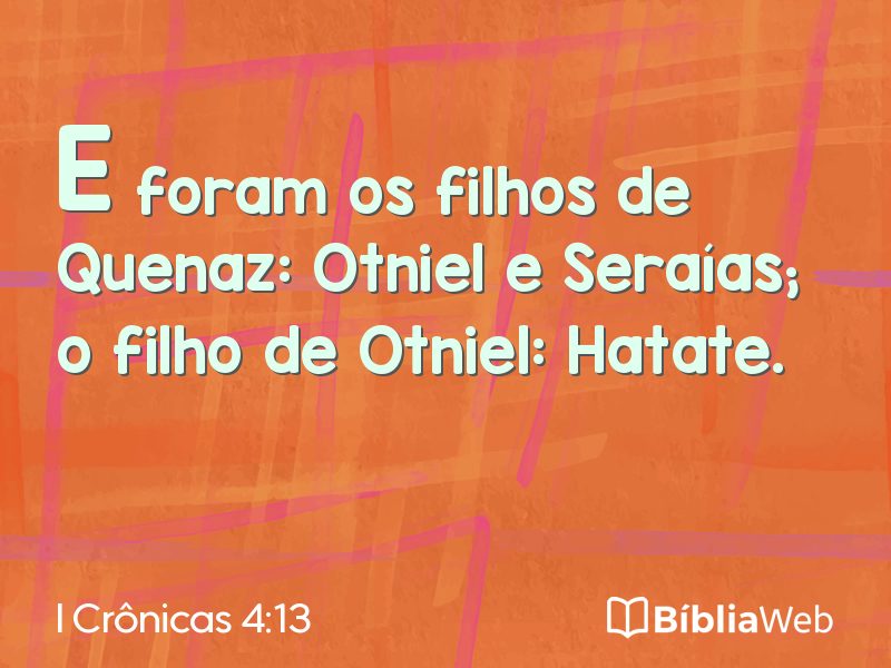 I Crônicas 4:13 em imagem para compartilhar