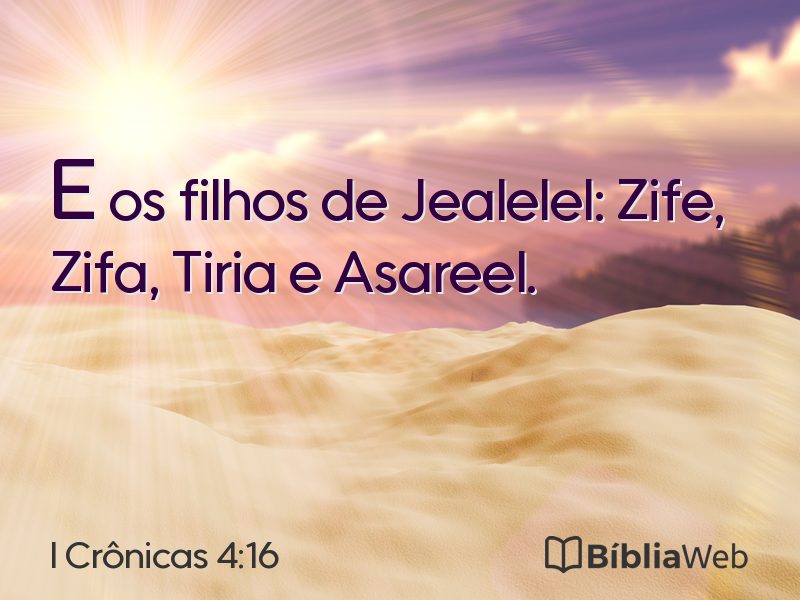 I Crônicas 4:16 em imagem para compartilhar