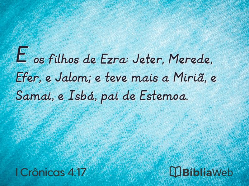 I Crônicas 4:17 em imagem para compartilhar