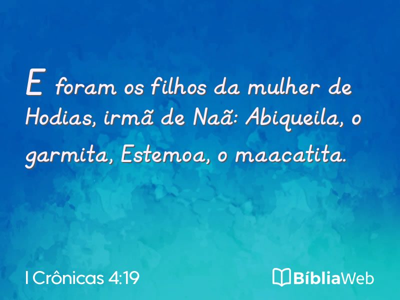 I Crônicas 4:19 em imagem para compartilhar
