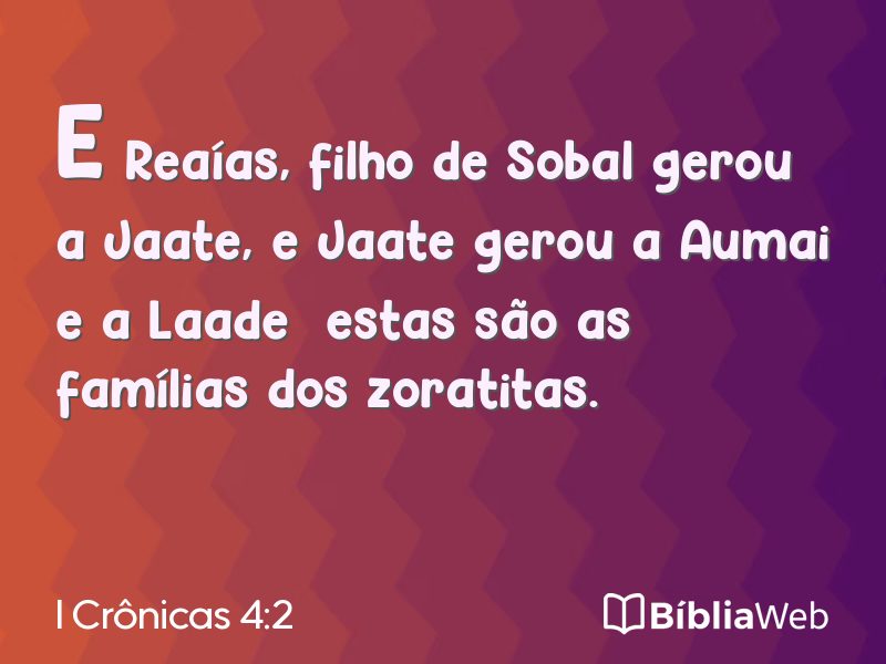 I Crônicas 4:2 em imagem para compartilhar