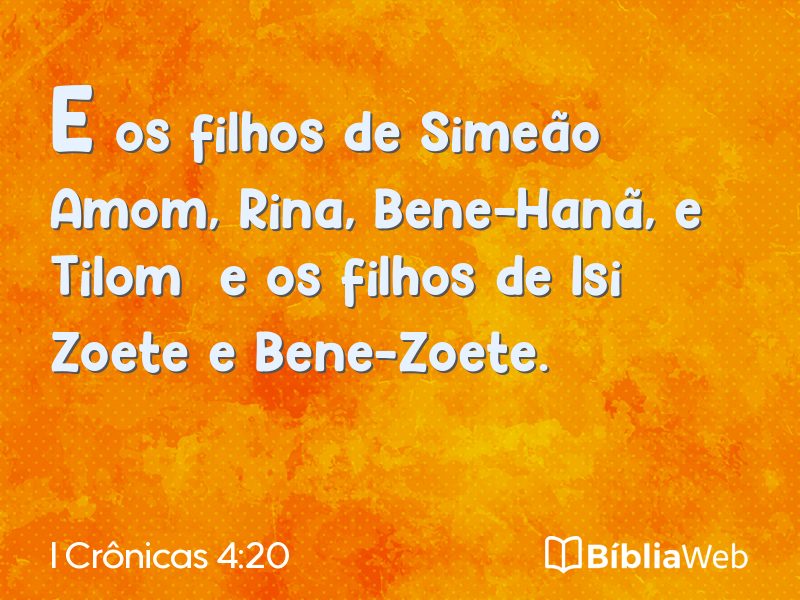 I Crônicas 4:20 em imagem para compartilhar