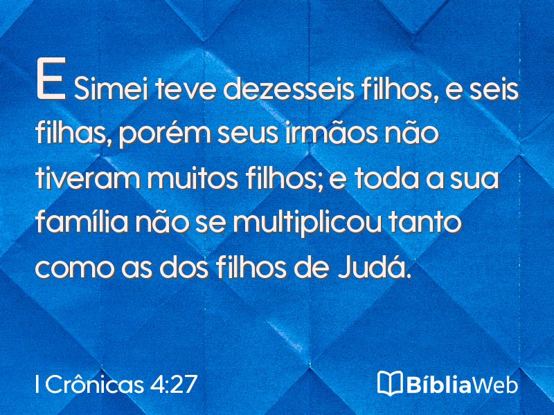 I Crônicas 4:27 em imagem para compartilhar