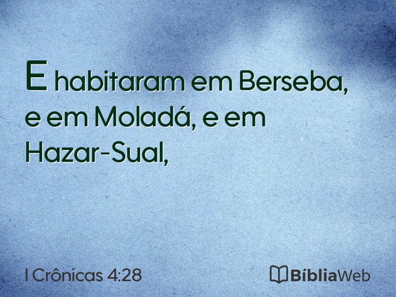 I Crônicas 4:28 em imagem para compartilhar