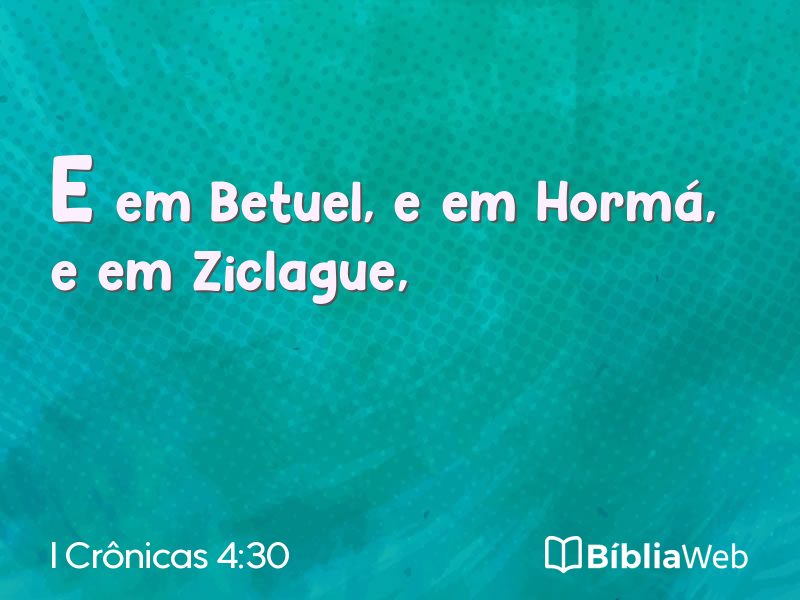 I Crônicas 4:30 em imagem para compartilhar