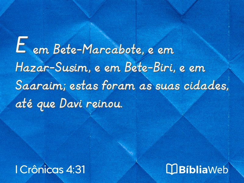 I Crônicas 4:31 em imagem para compartilhar