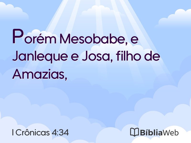 I Crônicas 4:34 em imagem para compartilhar