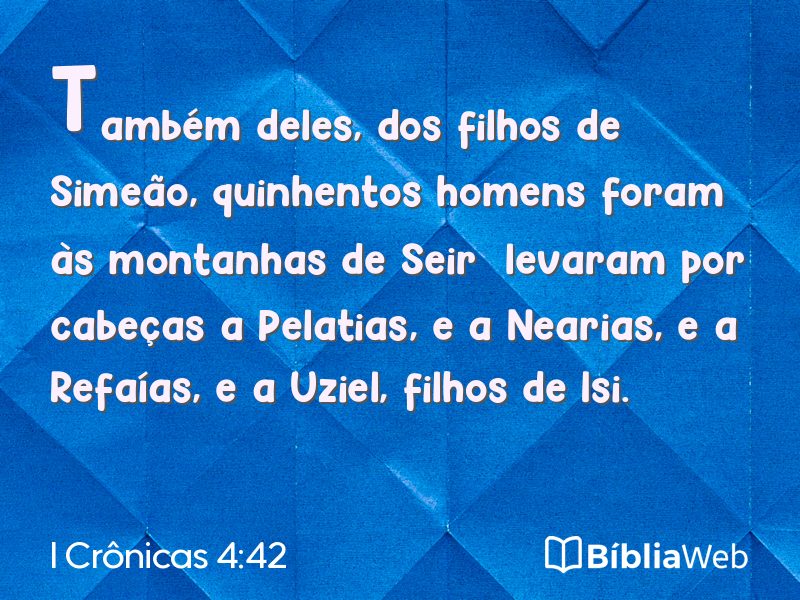 I Crônicas 4:42 em imagem para compartilhar