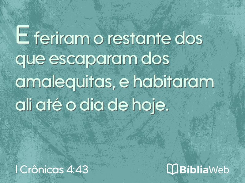 I Crônicas 4:43 em imagem para compartilhar