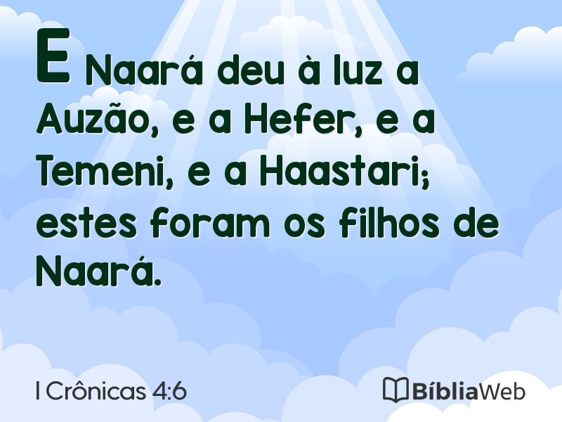 I Crônicas 4:6 em imagem para compartilhar