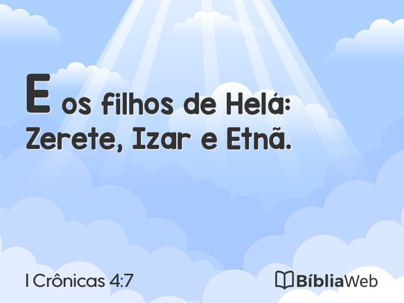 I Crônicas 4:7 em imagem para compartilhar