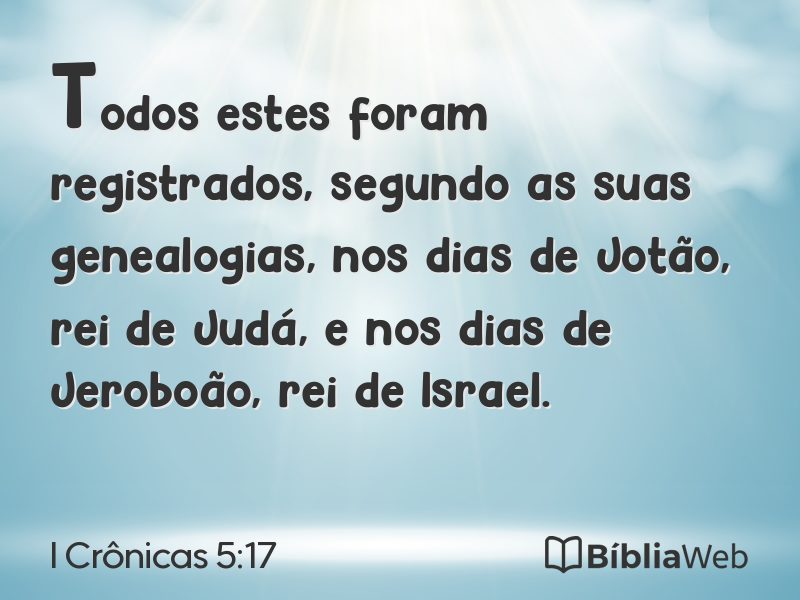 I Crônicas 5:17 em imagem para compartilhar