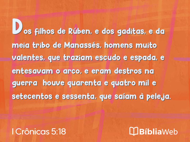 I Crônicas 5:18 em imagem para compartilhar
