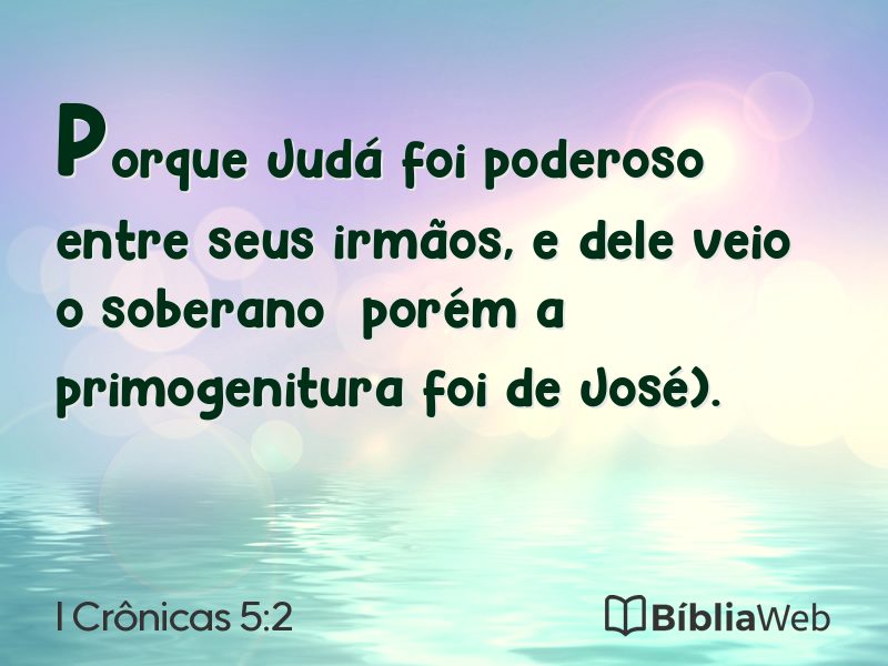 I Crônicas 5:2 em imagem para compartilhar