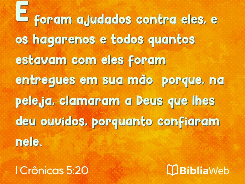 I Crônicas 5:20 em imagem para compartilhar