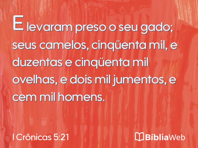 I Crônicas 5:21 em imagem para compartilhar