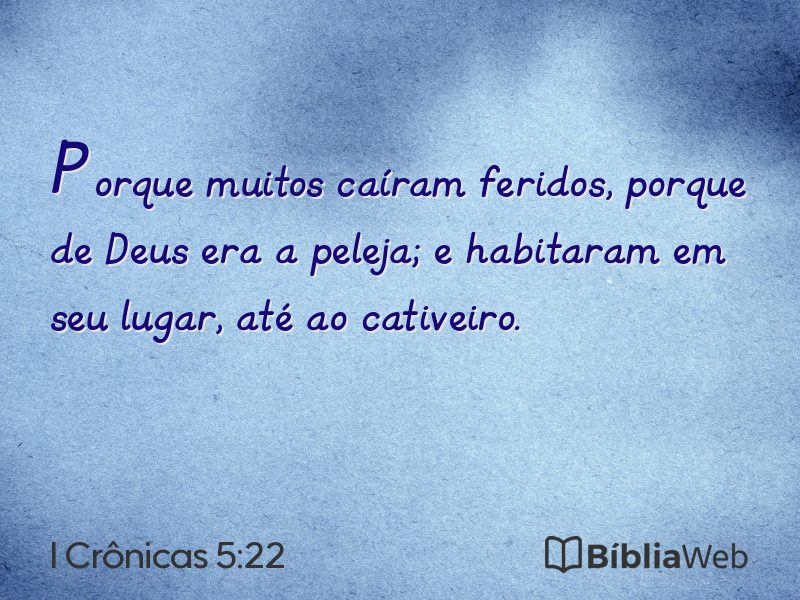 I Crônicas 5:22 em imagem para compartilhar