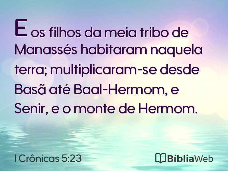 I Crônicas 5:23 em imagem para compartilhar