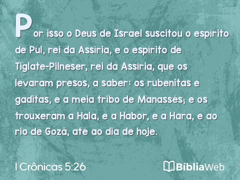 I Crônicas 5:26 em imagem para compartilhar