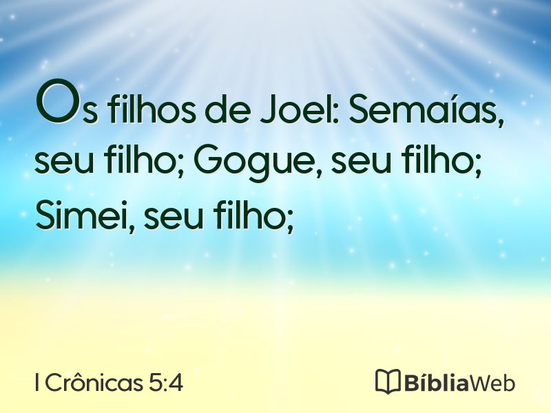 I Crônicas 5:4 em imagem para compartilhar
