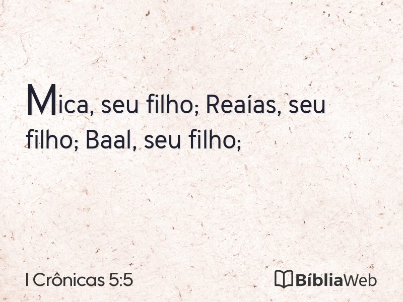 I Crônicas 5:5 em imagem para compartilhar