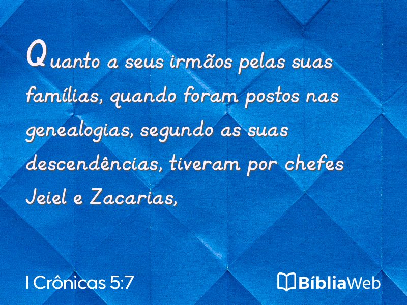 I Crônicas 5:7 em imagem para compartilhar