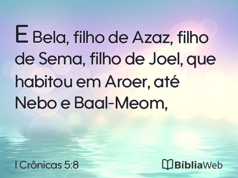 I Crônicas 5:8 em imagem para compartilhar