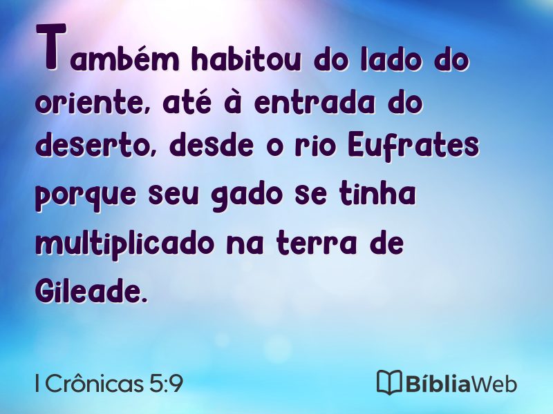 I Crônicas 5:9 em imagem para compartilhar