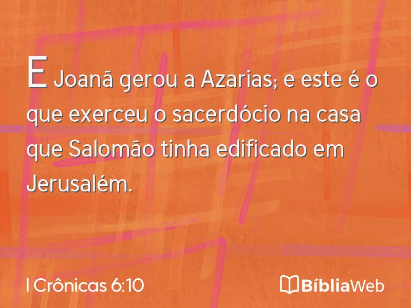 I Crônicas 6:10 em imagem para compartilhar