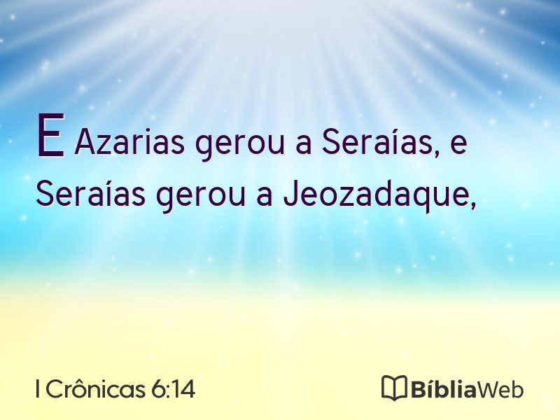 I Crônicas 6:14 em imagem para compartilhar