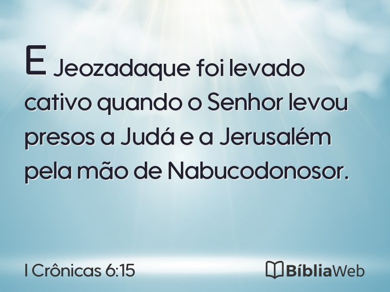 I Crônicas 6:15 em imagem para compartilhar