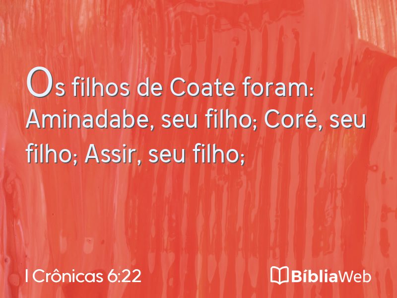 I Crônicas 6:22 em imagem para compartilhar