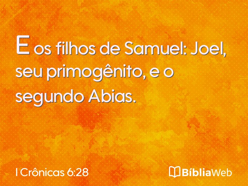 I Crônicas 6:28 em imagem para compartilhar