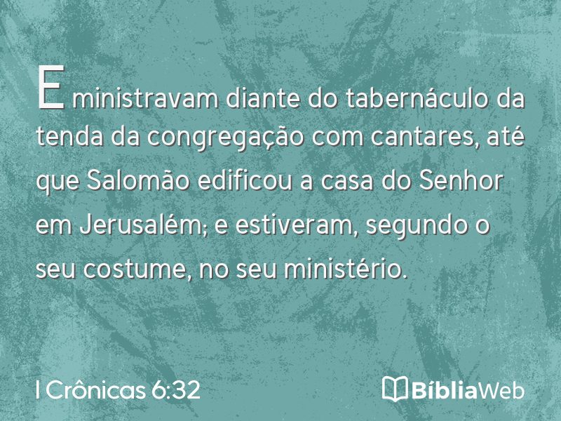 I Crônicas 6:32 em imagem para compartilhar